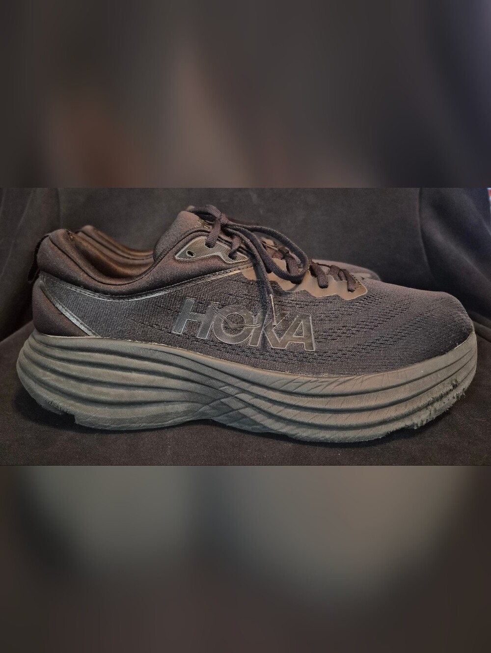 Men's HOKA ONE ONE Bondi 8 4E X-Wide "Triple Black" (1127955-BBLC) Sz. 12 (4E)
